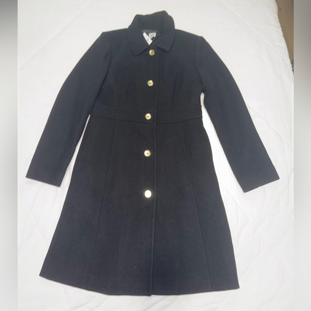J.Crew Black Wool-blend lady day coat NWT